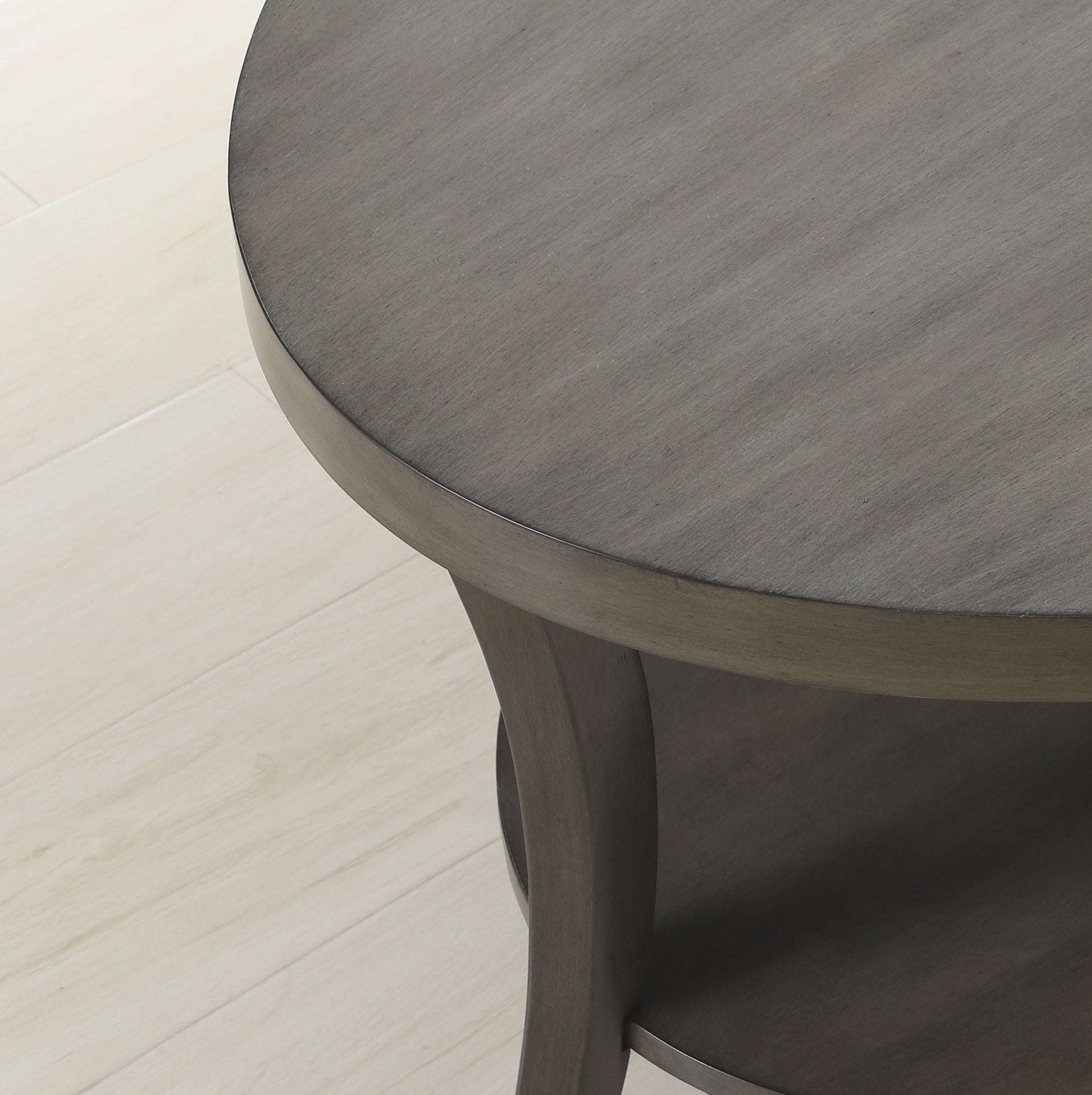 Perth Contemporary Oval Shelf End Table, Gray