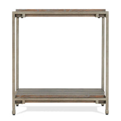 Corbeta Metal Frame Wood Living Room Chairside Table with Shelf, Aged Graphite