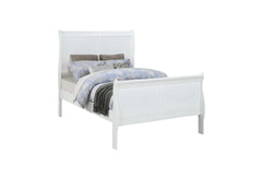 Twin Size Bed White Louis Phillipe Solid wood 1pc Bed Bedroom Sleigh Bed Bedroom Furniture