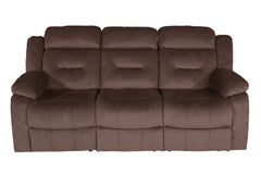 Modern Manual Sofa 1pc Pillow Arms Plush Backrest Horizontal Tufting USB Port Chocolate Finish Primary Living Room Furniture