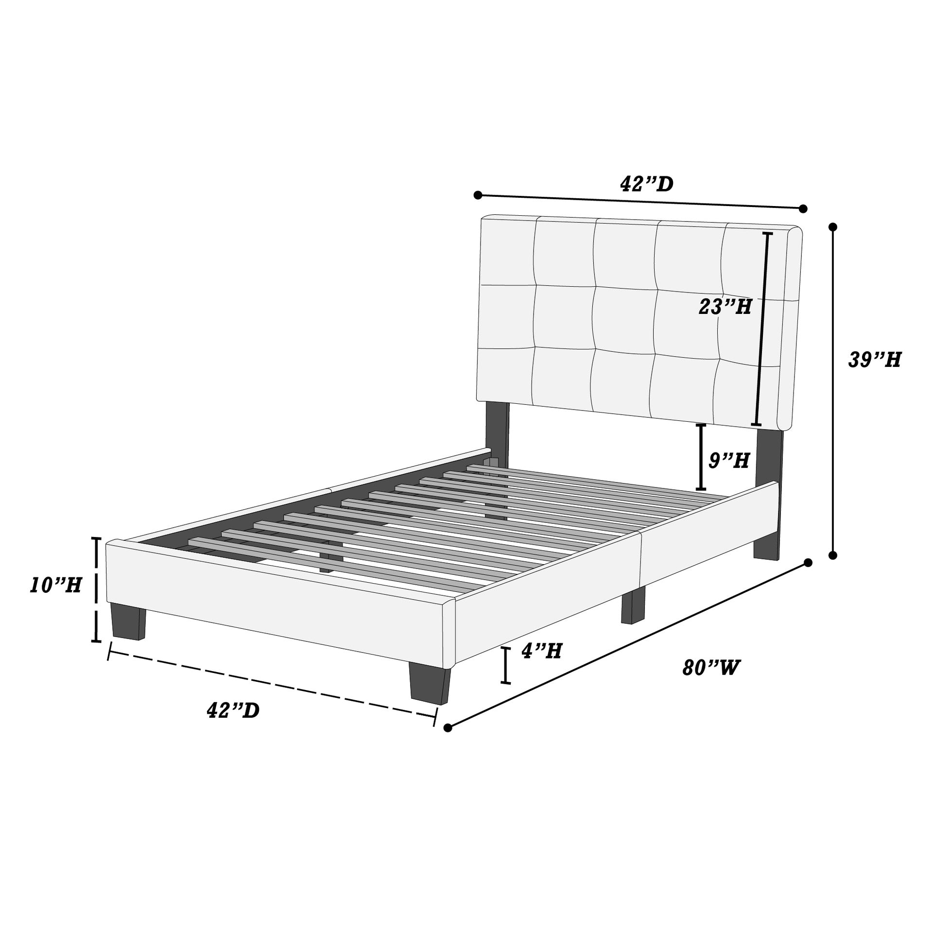 1pc Twin Size Bed Faux Leather Rectangle Headboard Brown Finish Bedroom Furniture
