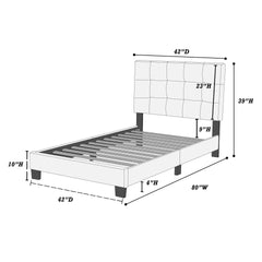 1pc Twin Size Bed Faux Leather Rectangle Headboard Brown Finish Bedroom Furniture