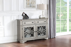 Traditional Style Silver Finish 1pc Server Drawers Storage Cabinet Wooden Furniture Dining Room Furniture