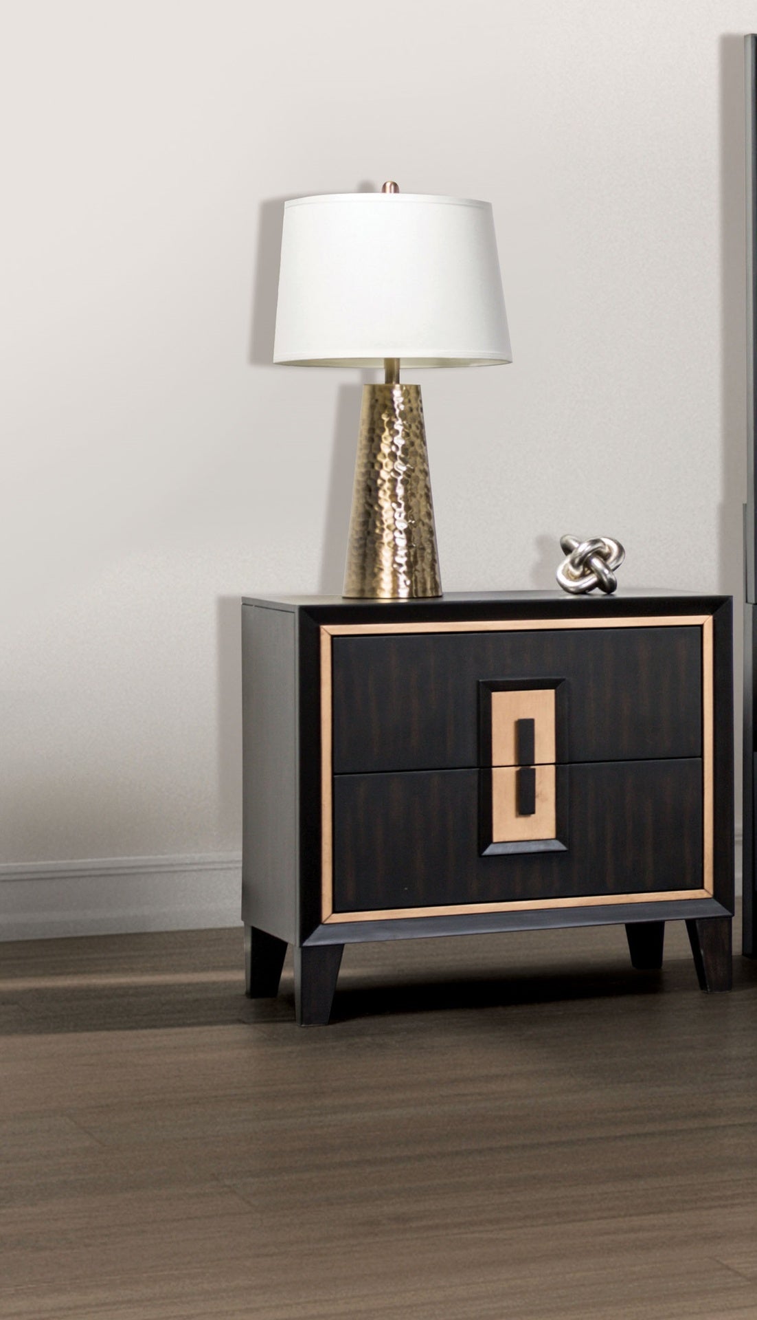 Contemporary Espresso 1pc Bedside Nightstand Wooden Finger Pull Drawer Bedroom Furniture