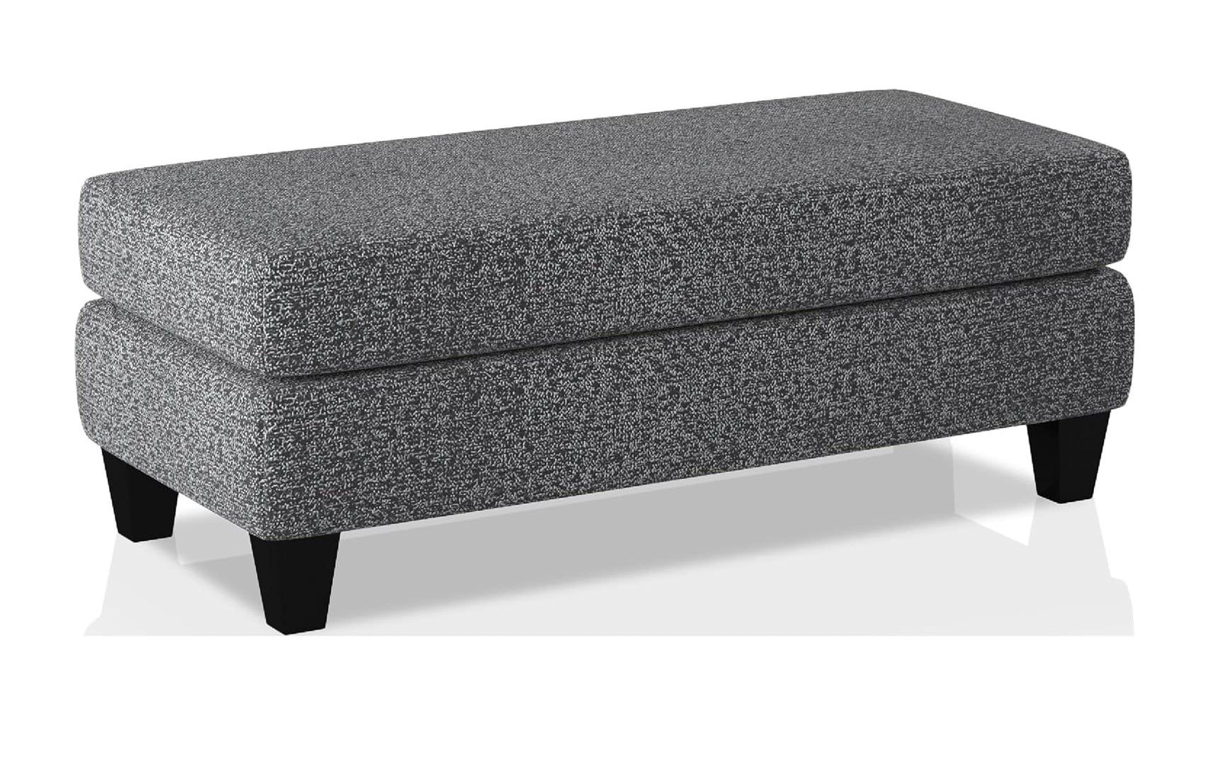 Contemporary Style Ottoman Gray Color Chenille 1pc Ottomans Living Room Furniture Plush Seat