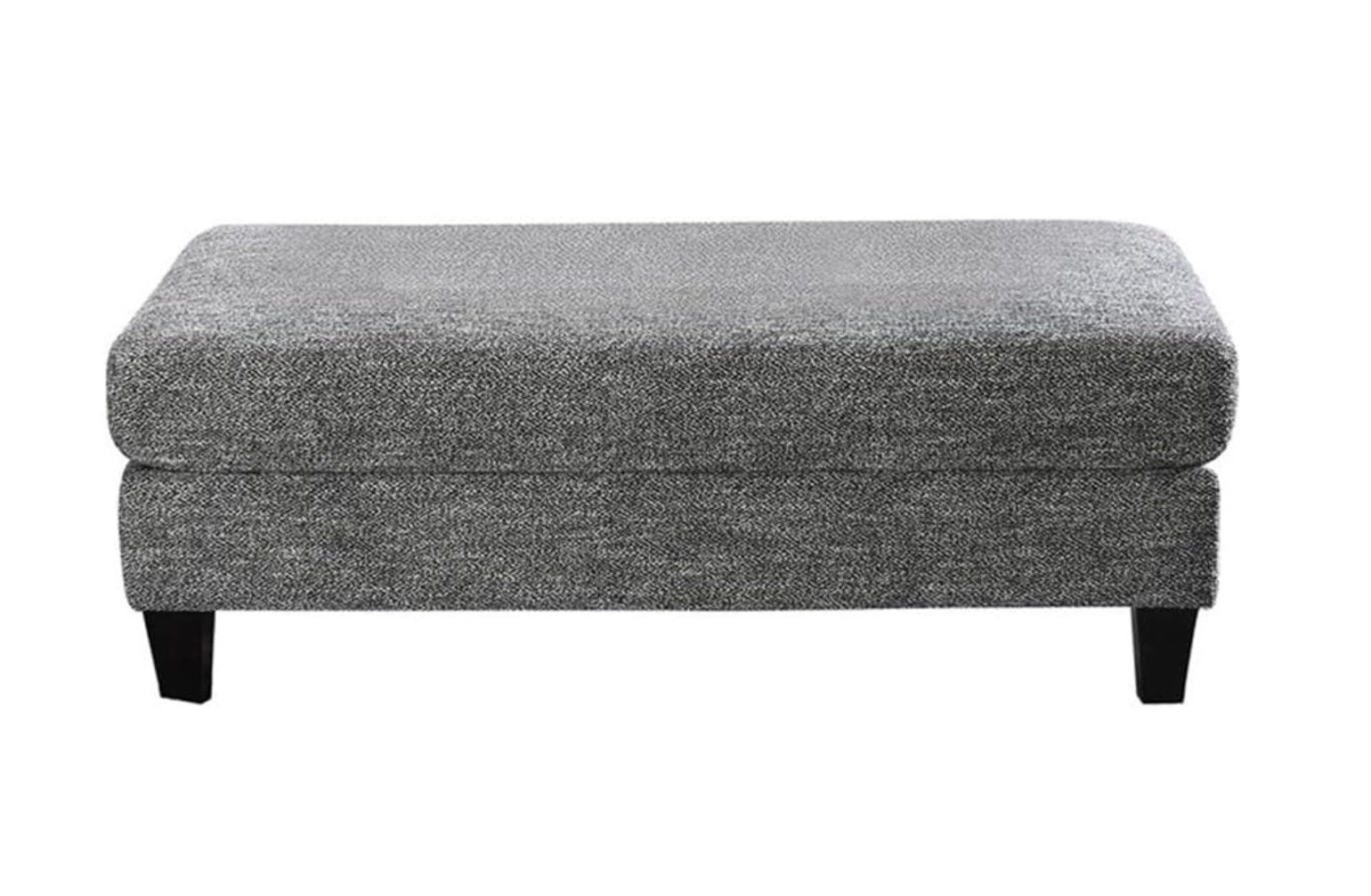 Contemporary Style Ottoman Gray Color Chenille 1pc Ottomans Living Room Furniture Plush Seat