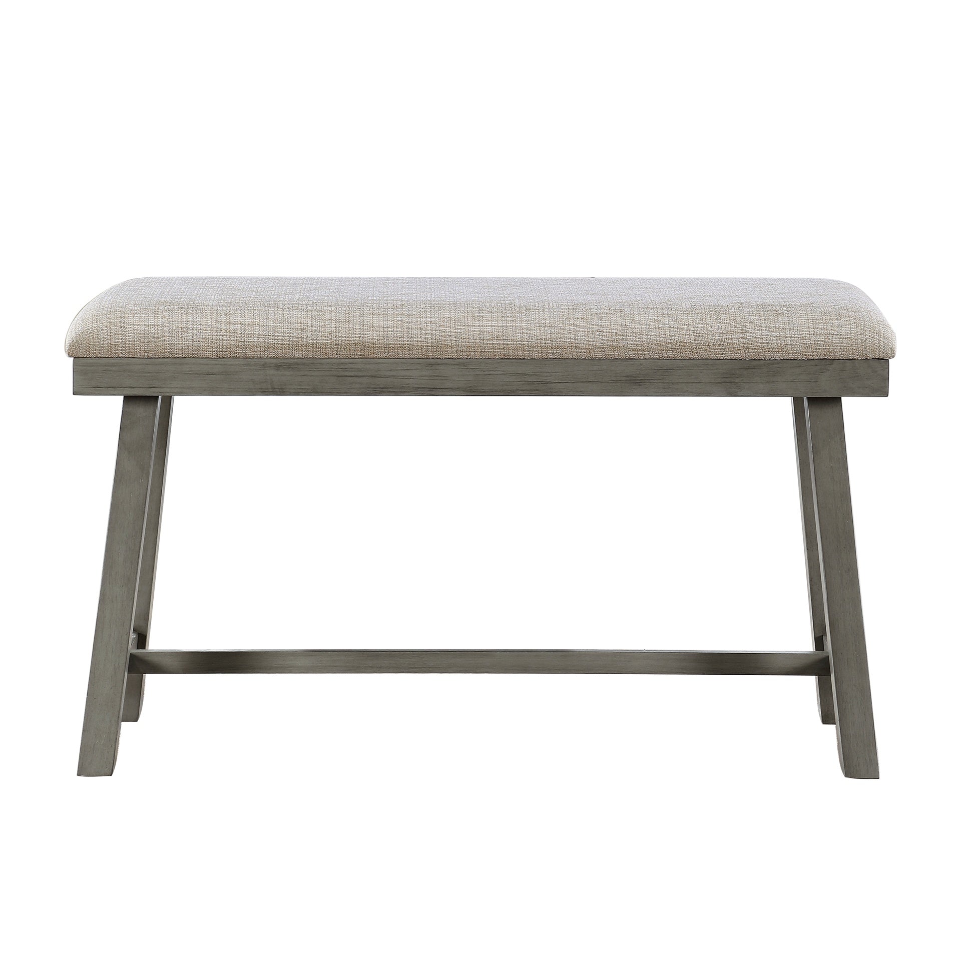Light Gray Finish Counter Height Bench Foam Cushioned Seat Industrial Design Kitchen Dining Furniture 1pc