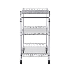 3-Tier Utility Cart Rolling Cart on Wheels 30"x18"x32.4" 661 LBS 6 Hooks