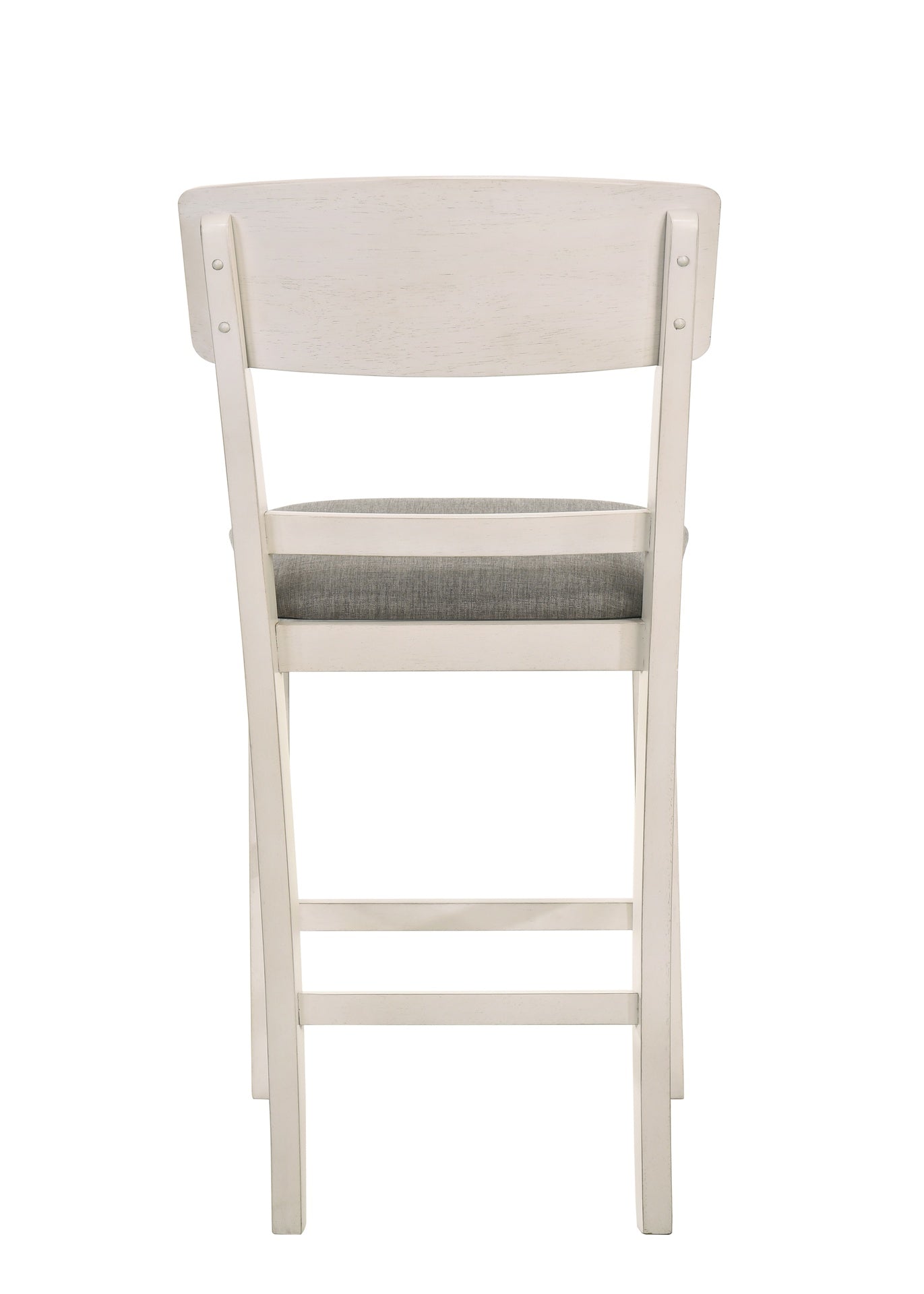 2pc Transitional Upholstered Counter Height Dining Chair Bar Stools Chalk Gray Finish Wooden Furniture
