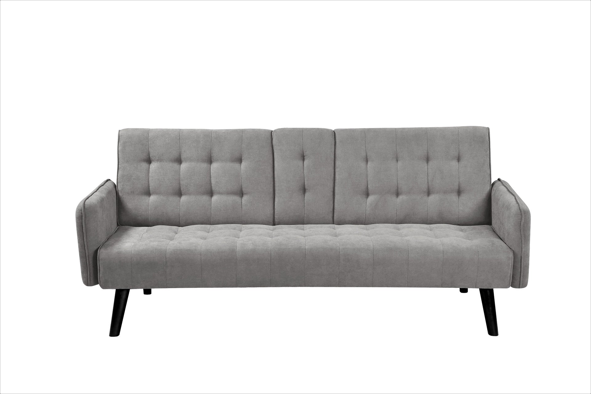 72" Sleeper Sofa Bed - Convertible Folding Backrest to Full Bed with Cup Holder & Drop-Down Table - Space Saving Linen Sofa for Small Spaces - Easy Assembly, Grey