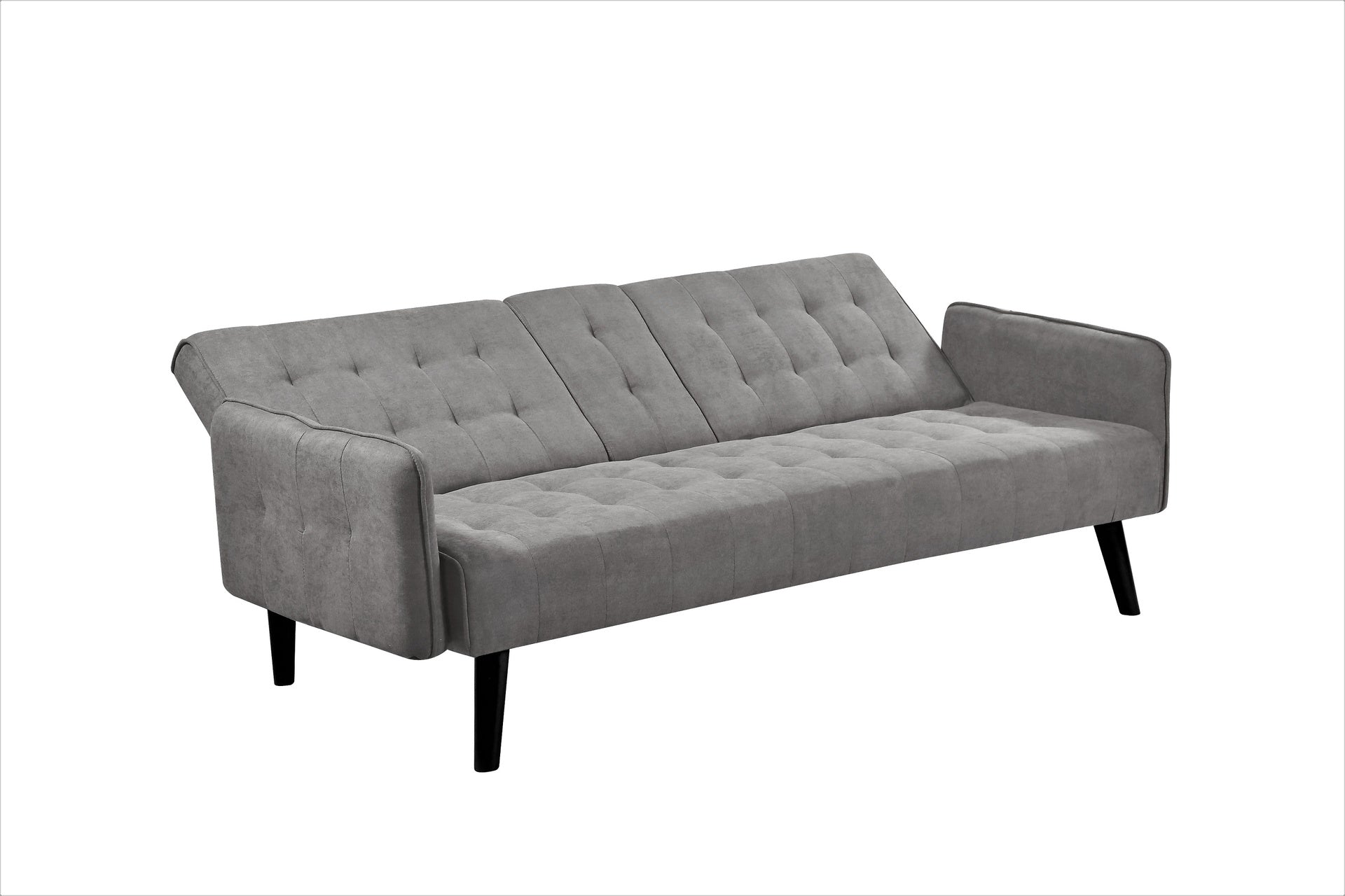 72" Sleeper Sofa Bed - Convertible Folding Backrest to Full Bed with Cup Holder & Drop-Down Table - Space Saving Linen Sofa for Small Spaces - Easy Assembly, Grey