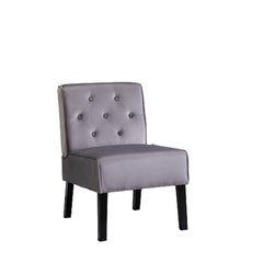 Reese 53"  2Piece Living Room Armless Button Tufted Pattern Accent Chair with Velvet Fabric and Premium High Density Foam Cushion, Grey