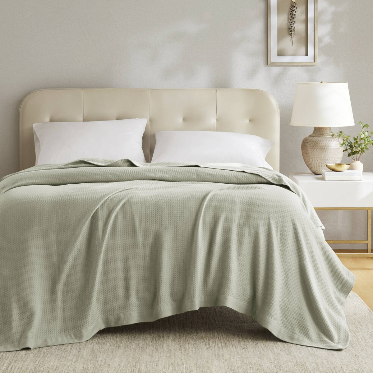 1 Piece King Blanket,Sage Green