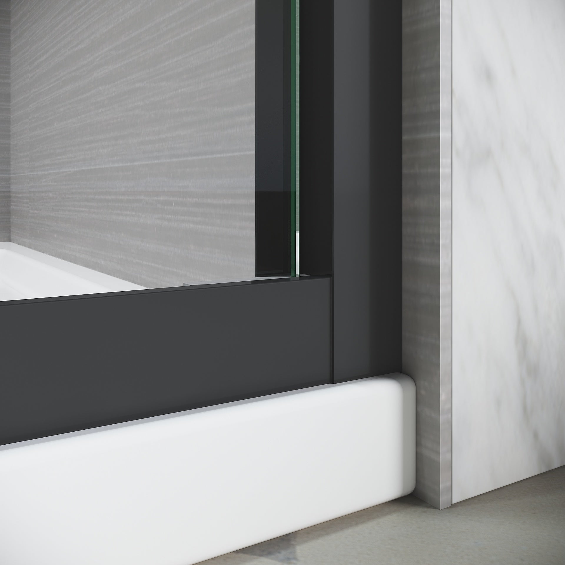 Sliding Shower Glass Door 56-60 in. W x 72 in. H, Adjustable Semi Frameless Shower Door, Certified Thick Clear Clear Tempered Glass, 304 Stainless Steel Handles, Black Finish