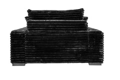 Modern Chaise Lounge w 2/ Cup Holders USB Ports Black Corduroy Wooden Legs Pillows Plush Couch Sofa Chaise