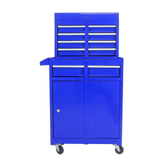 Rolling Tool Chest, 5-Drawer Tool Box Organizer w/Lockable Wheels & Sliding Drawers & Detachable Top & Adjustable Shelf, Tool Storage Cabinet for Garage Workshop(BLUE)