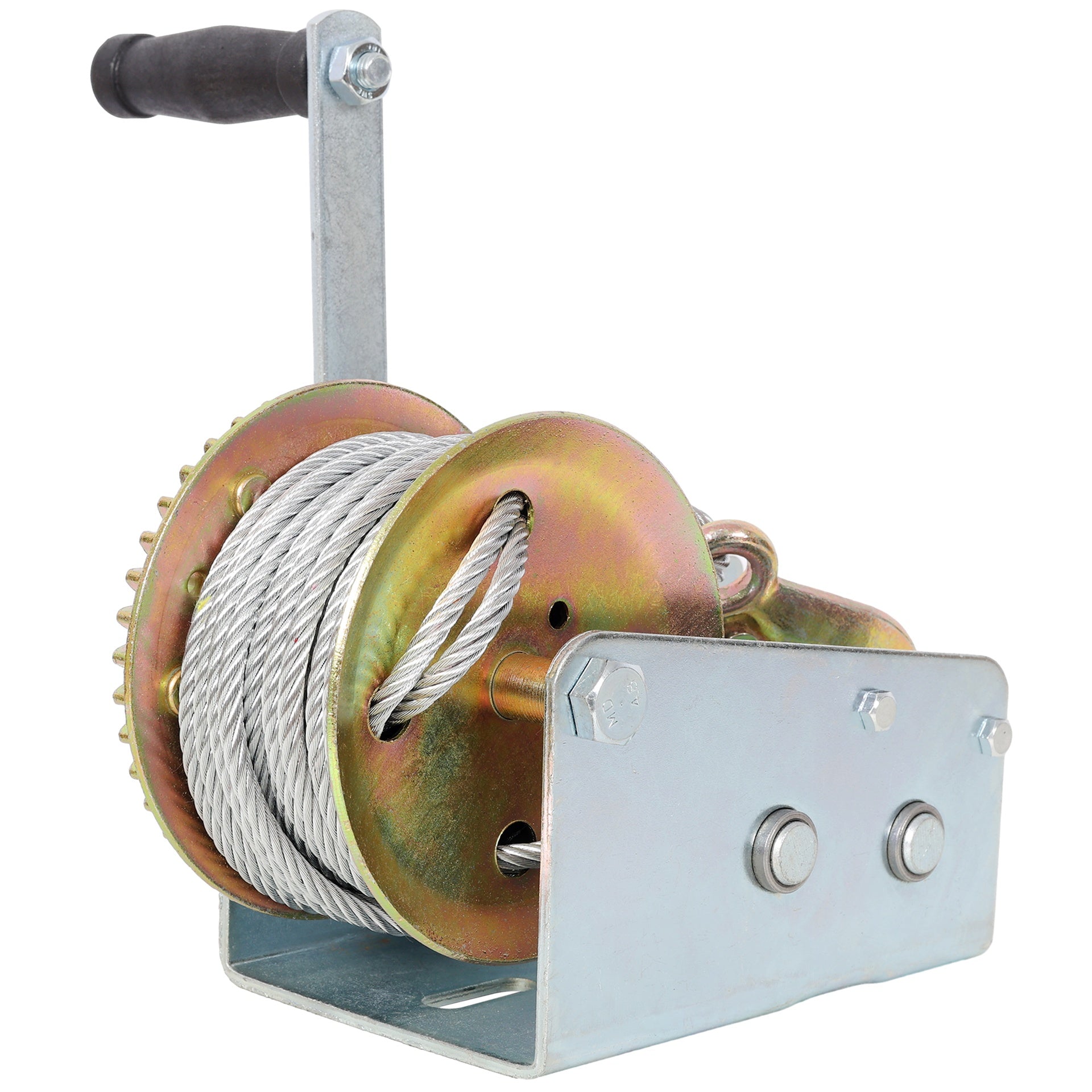 3500LBS Hand Winch,with 32.8FT Steel Cable,Galvanized Shell,4.1:2.4:1 Gear Ratio Portable Winch,Two-Way Ratchet,Manual Operated Hand Crank Winch for Trailer, Boat or ATV Towing