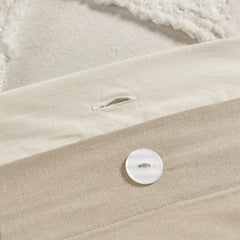 Full/Queen 3 Piece Cotton Duvet Cover Set with Chenille Tufting