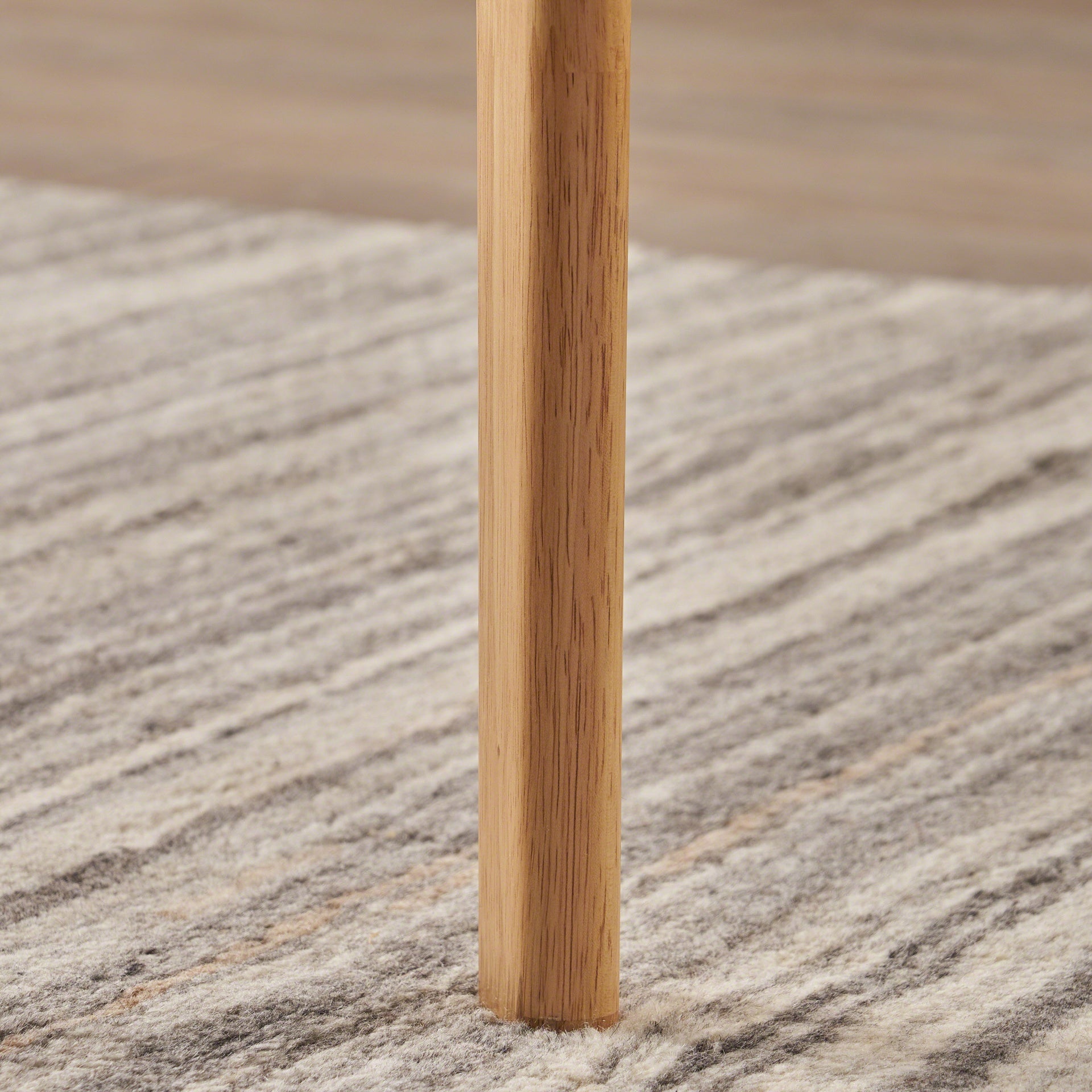 Dining Table, Rubberwood with Walnut Veneer, Mid-Century, Natural Oak Finish