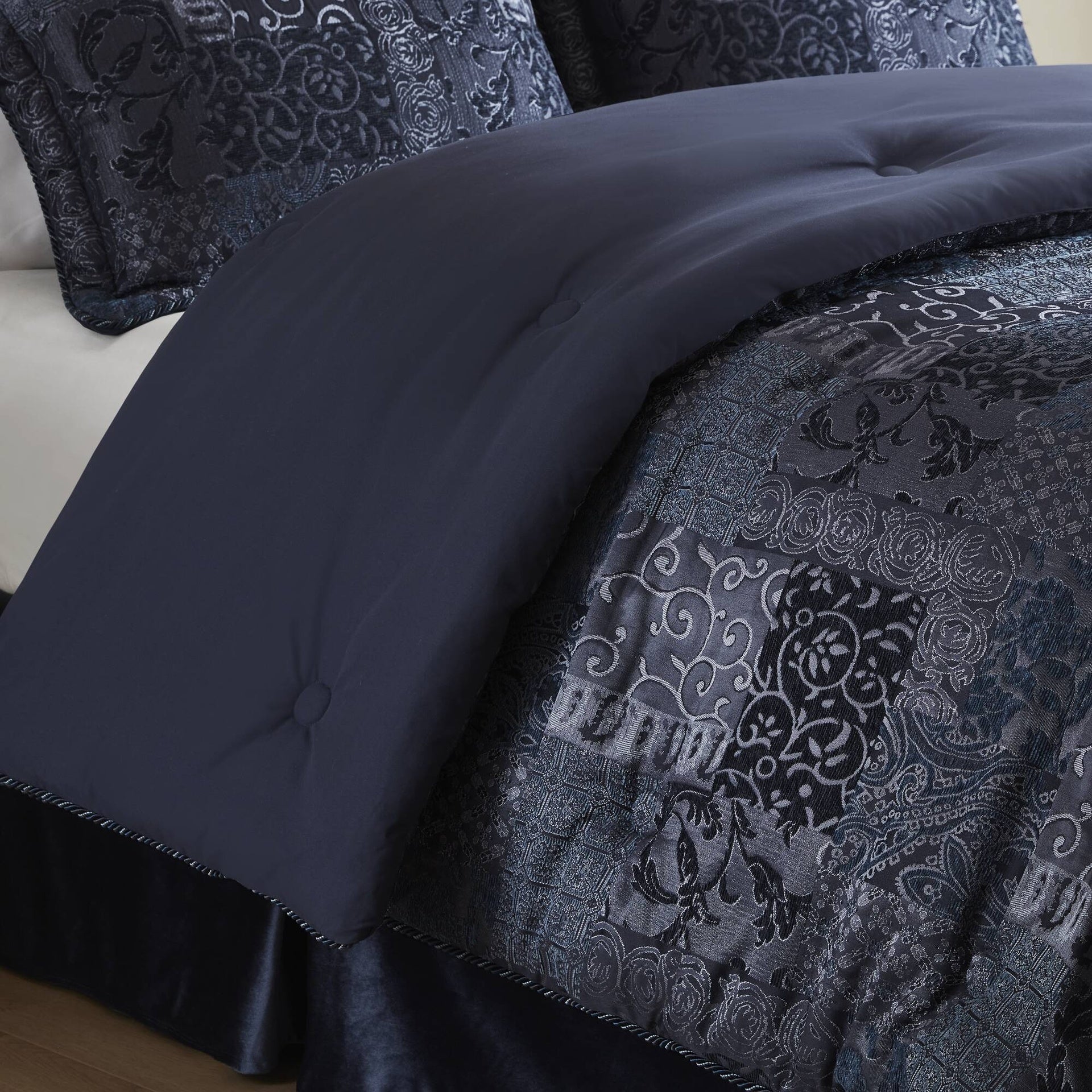 4 PCS King Comforter Set Navy