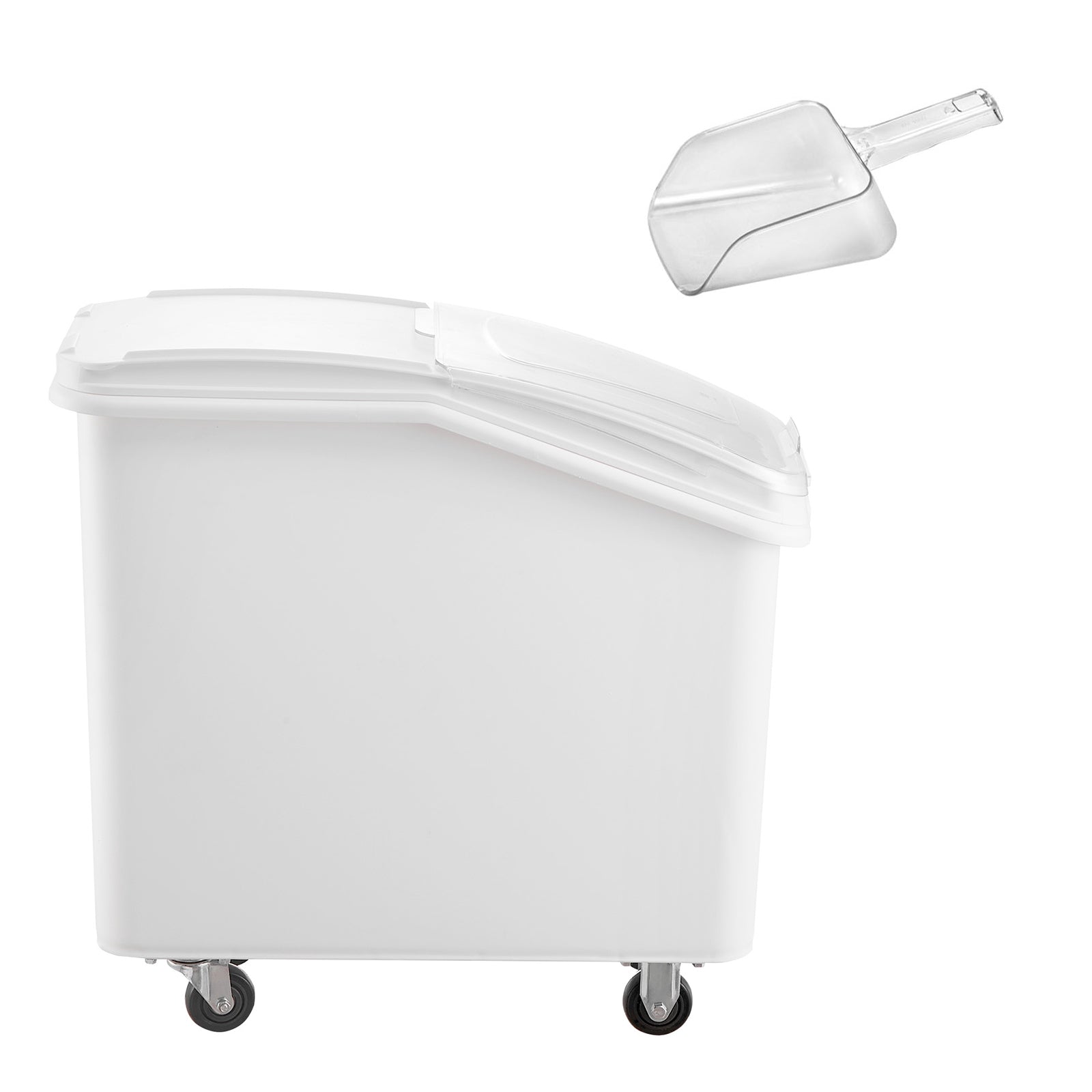 27 Gallon Ingredient Storage Bin 500 Cup Ingredient Bin with Scoop and Sliding Lid Commercial Food Container Ideal for Kitchen, White
