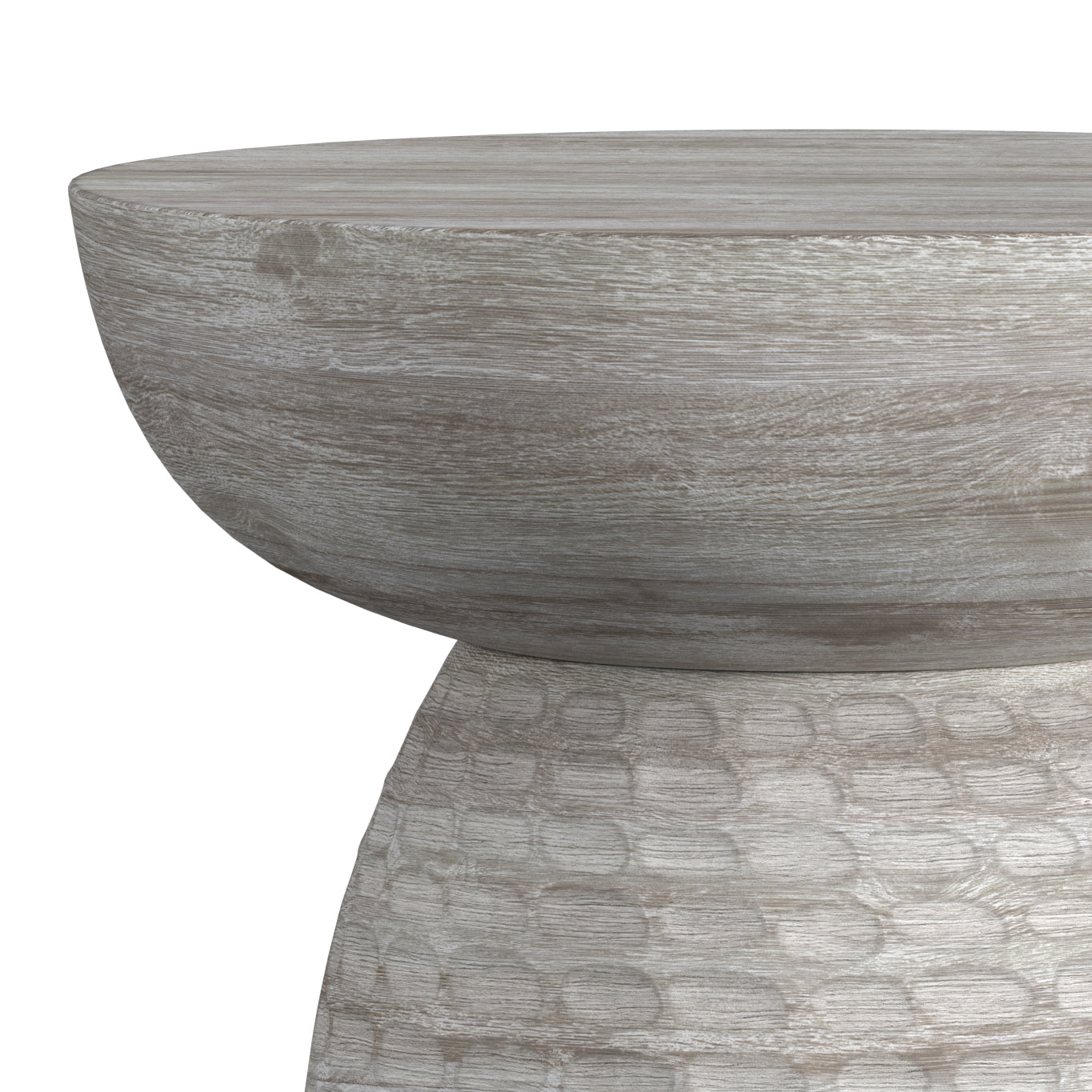 Boyd 13 inch Solid Mango Accent Table in White Wash