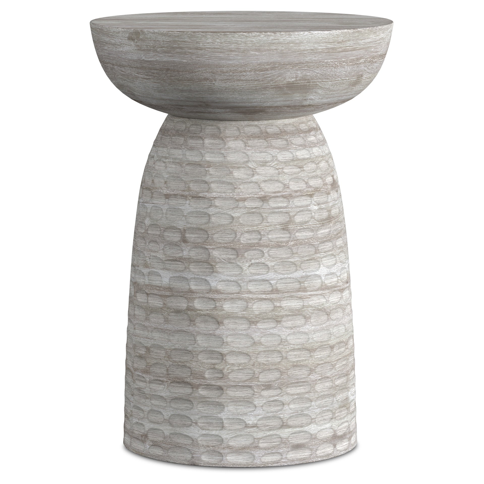 Boyd 13 inch Solid Mango Accent Table in White Wash
