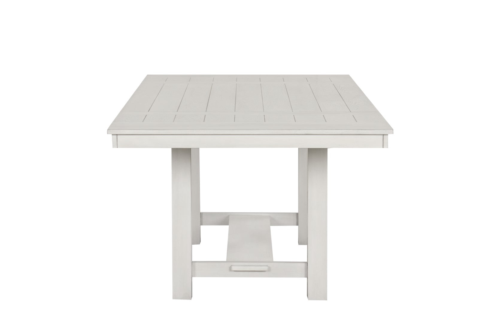 Rustic White Oak Dining Table w Leaves Block Trestle Base 1pc Table Dining Room Furniture