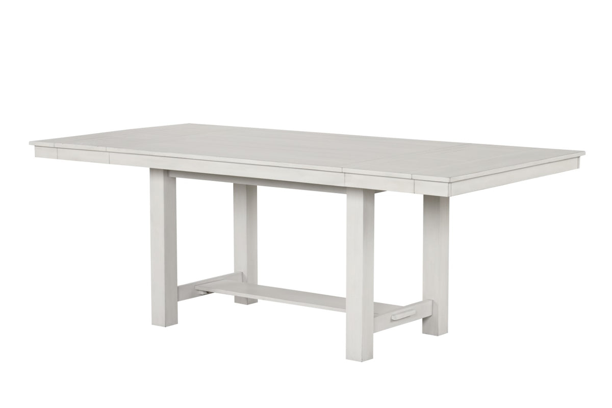 Rustic White Oak Dining Table w Leaves Block Trestle Base 1pc Table Dining Room Furniture