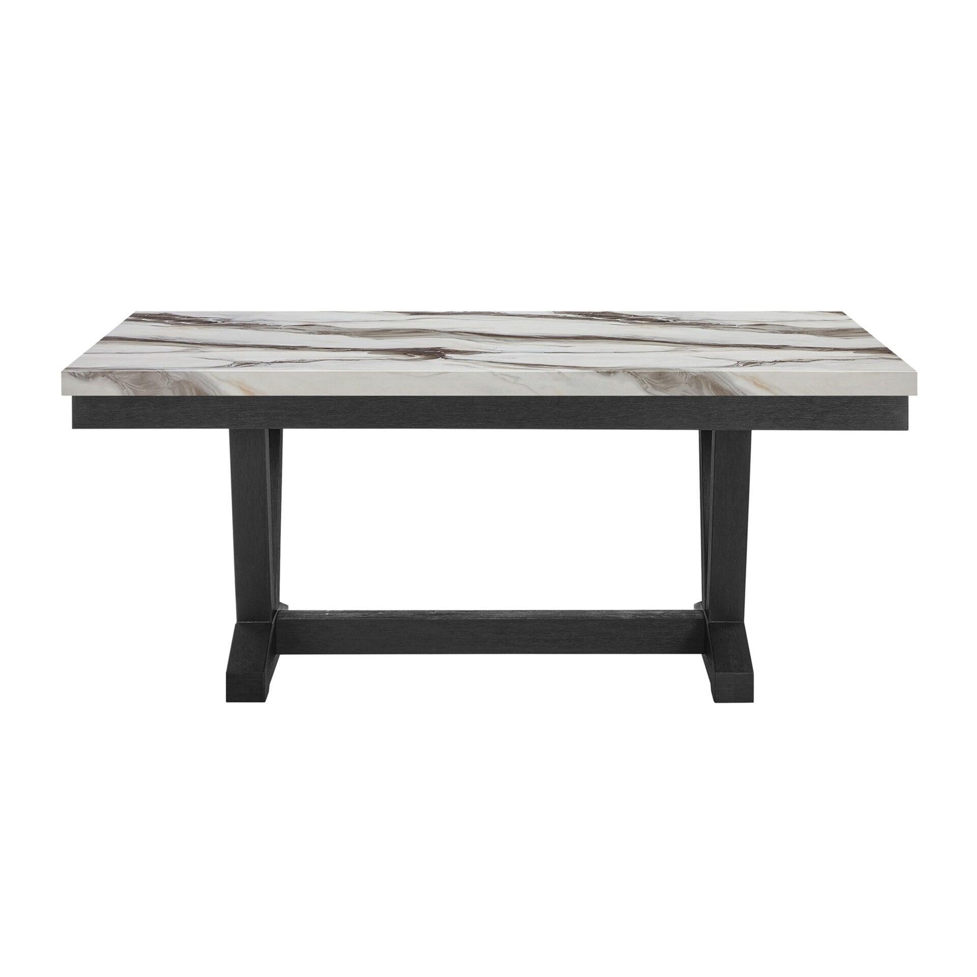 Panda Oceanic Black Dining Table and (4) Grey Dining Chairs