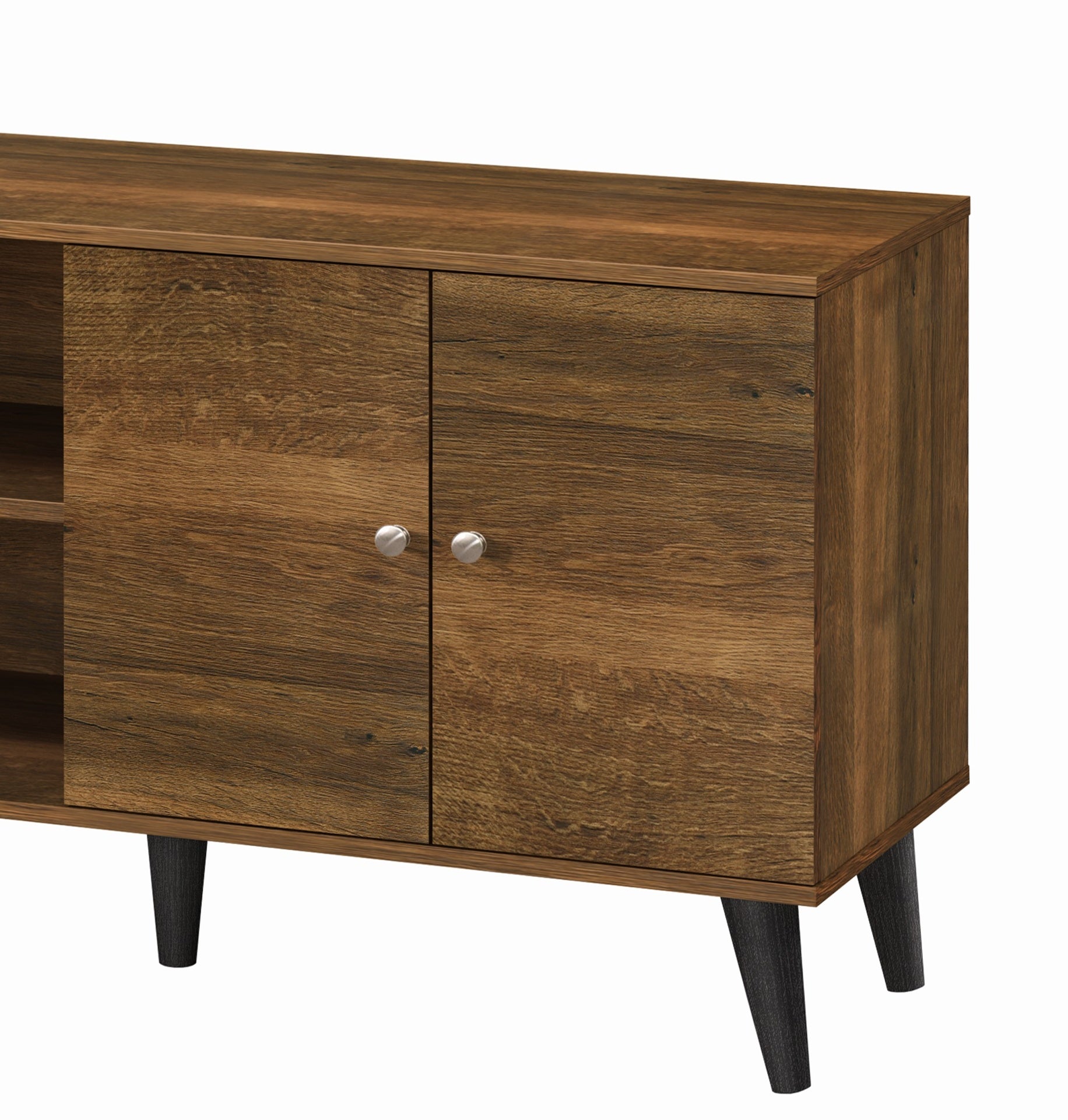 Amidon TV Stand for TVs up to 47.3", with 2 Storage Shelves& 1 Cabinet, Modern Entertainment Centre for TV in Living Room in Brown