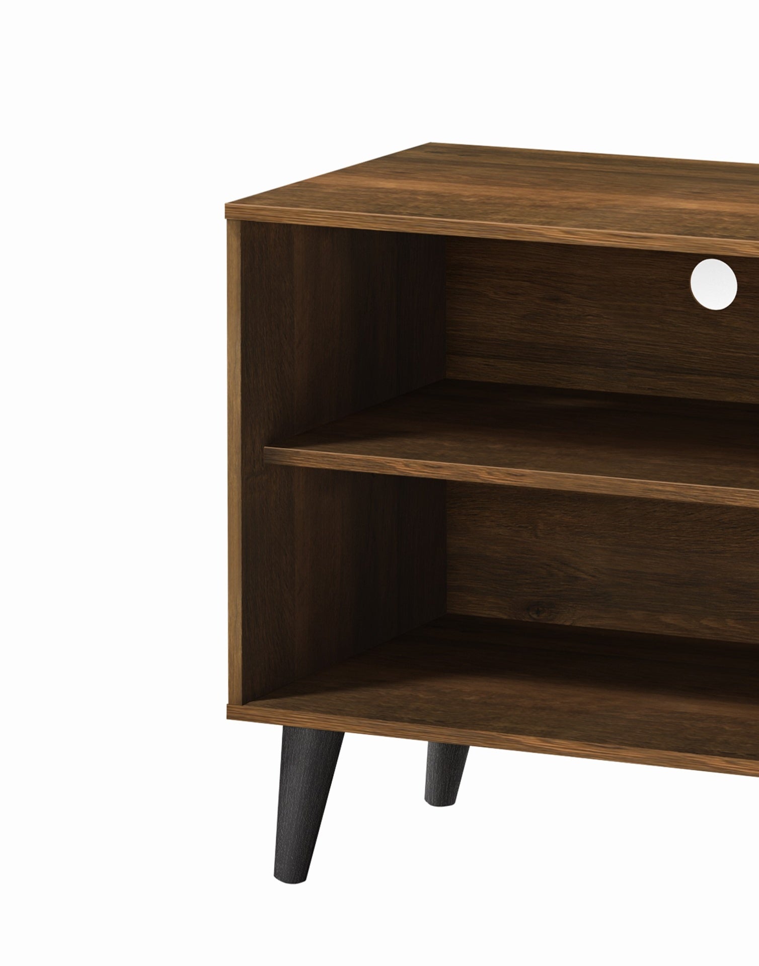 Amidon TV Stand for TVs up to 47.3", with 2 Storage Shelves& 1 Cabinet, Modern Entertainment Centre for TV in Living Room in Brown