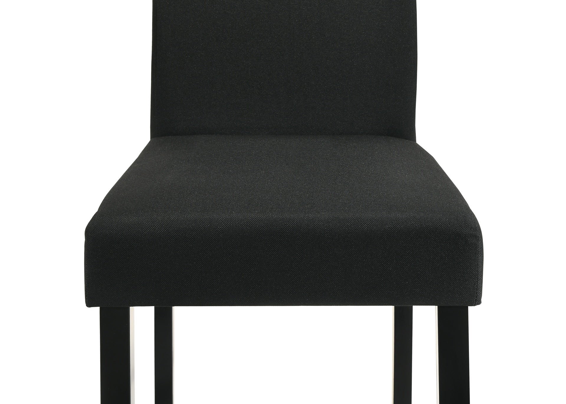 4pc Contemporary 4pc Plush Upholstered Chairs Rich Charcoal Fabric Sleek Black Legs Wooden Dining Room Home Furniture