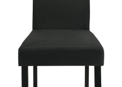 4pc Contemporary 4pc Plush Upholstered Chairs Rich Charcoal Fabric Sleek Black Legs Wooden Dining Room Home Furniture