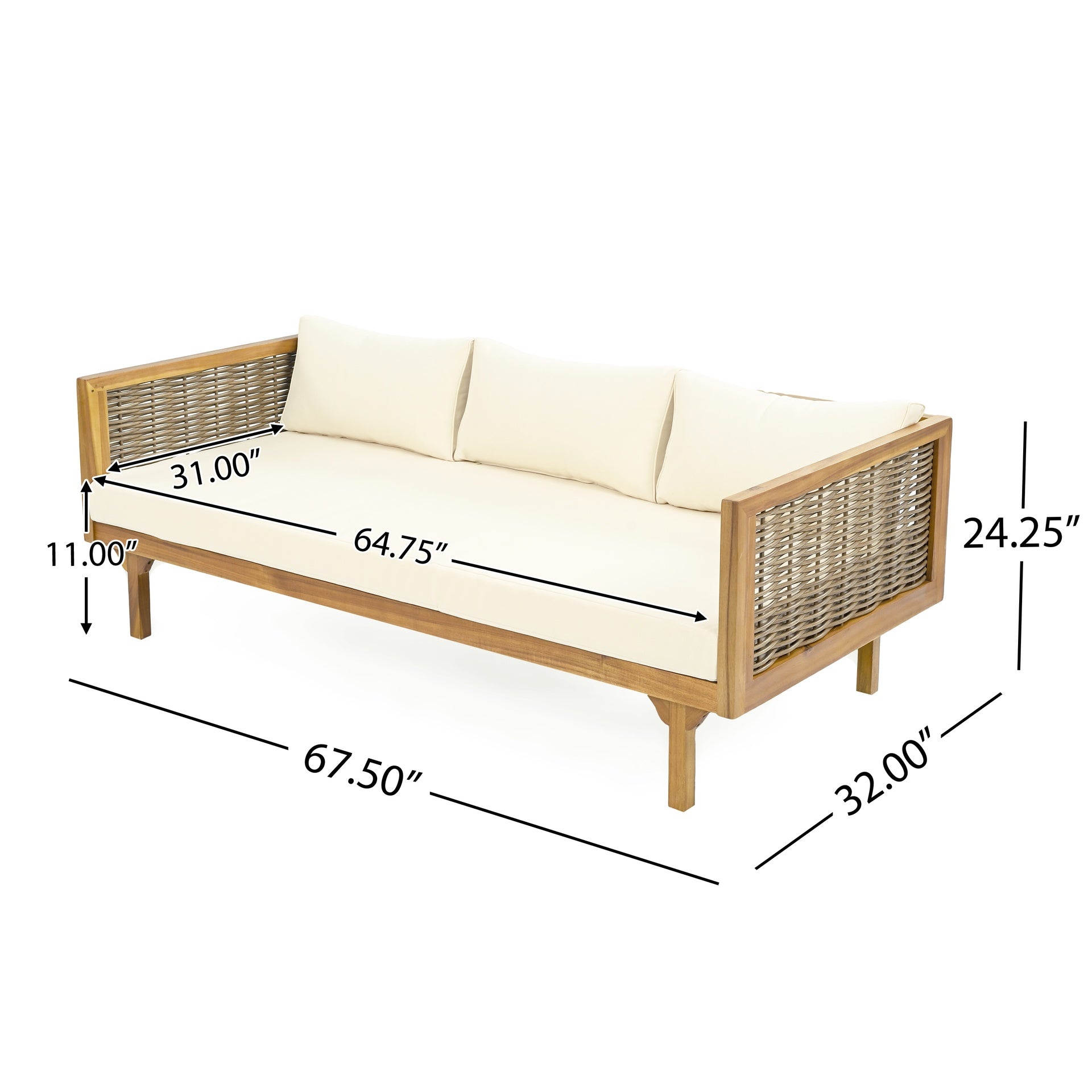 Wicker Patio Furniture Set Outdoor Rattan Sectional Sets Conversation Set - Weather-Resistant,  for Garden, Patio & Deck(with Water Resistant Thick Beige Cushions)