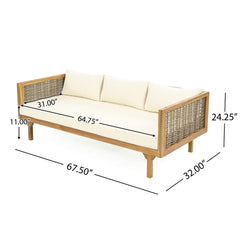 Wicker Patio Furniture Set Outdoor Rattan Sectional Sets Conversation Set - Weather-Resistant,  for Garden, Patio & Deck(with Water Resistant Thick Beige Cushions)