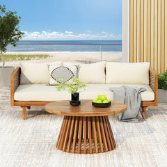 Wicker Patio Furniture Set Outdoor Rattan Sectional Sets Conversation Set - Weather-Resistant,  for Garden, Patio & Deck(with Water Resistant Thick Beige Cushions)