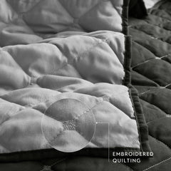 7 Piece Stripe Comforter and Quilt Set-Full/Queen