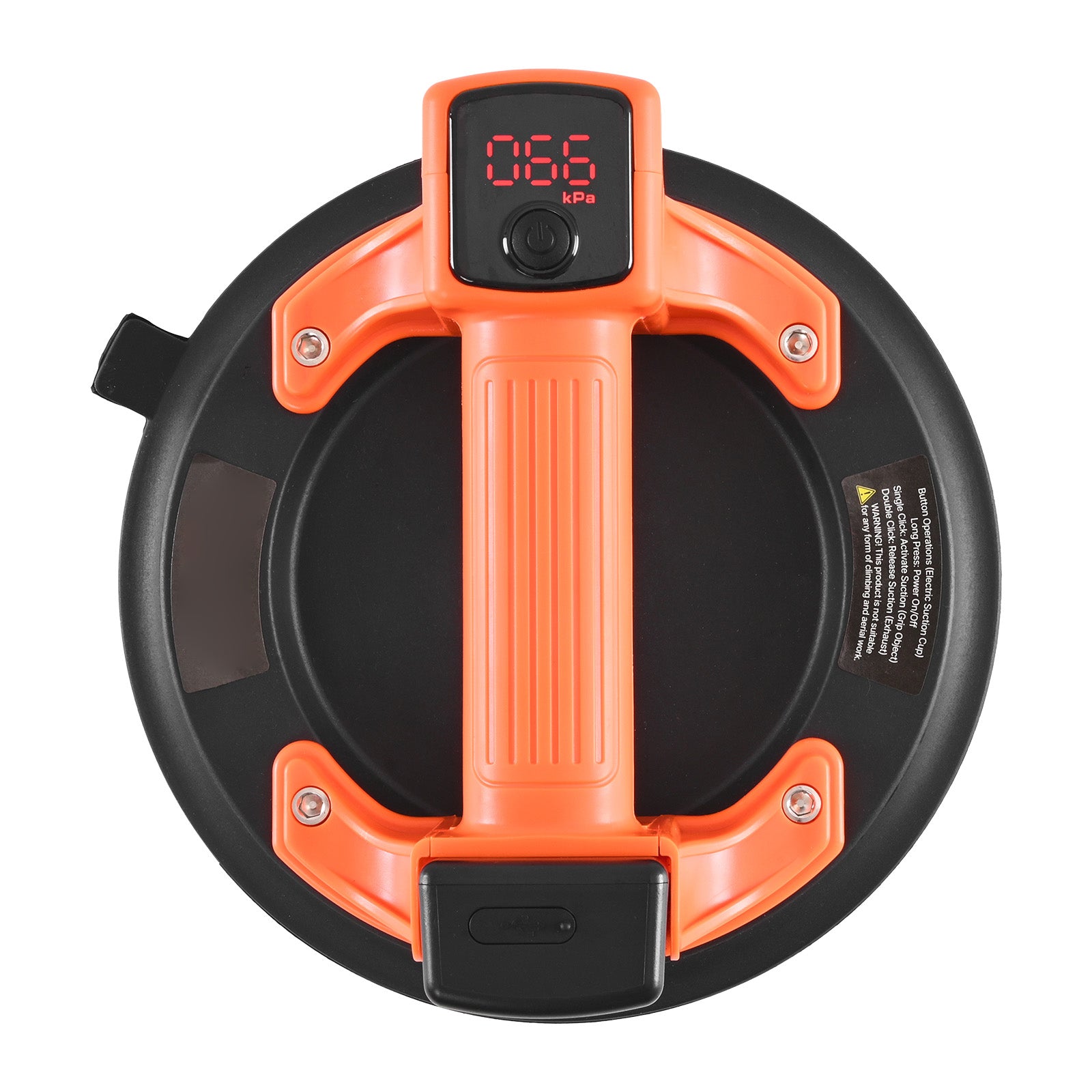 Electric Suction Cup, 8-Inch Vacuum Glass Lifter with Digital Display for Suction Power & Battery Level, 440 lbs Max Lifting Capacity Tile Suction Cup Tool for Lifting Tile, Granite (1-Pack)