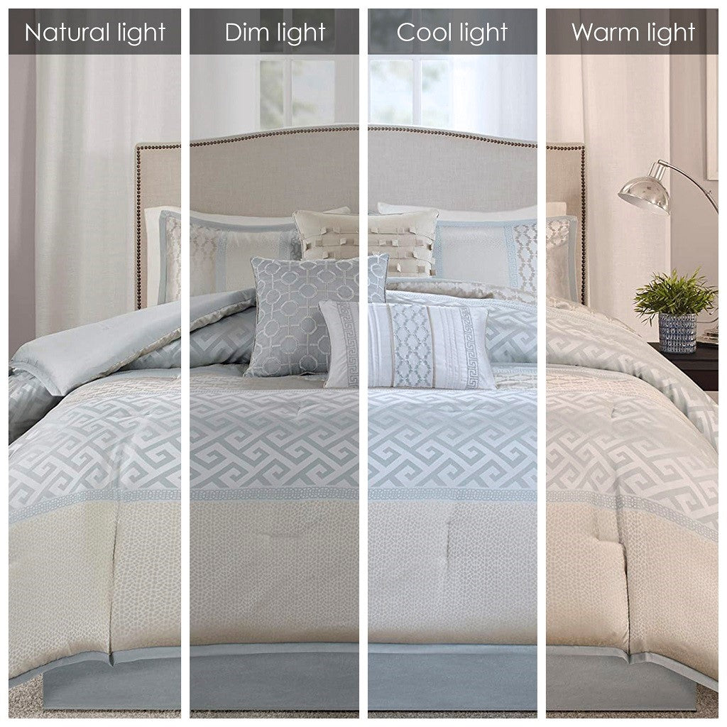 7 Piece Comforter Set Aqua King
