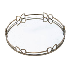 D16.1x2" Valentina Silver Round Mirror Tray