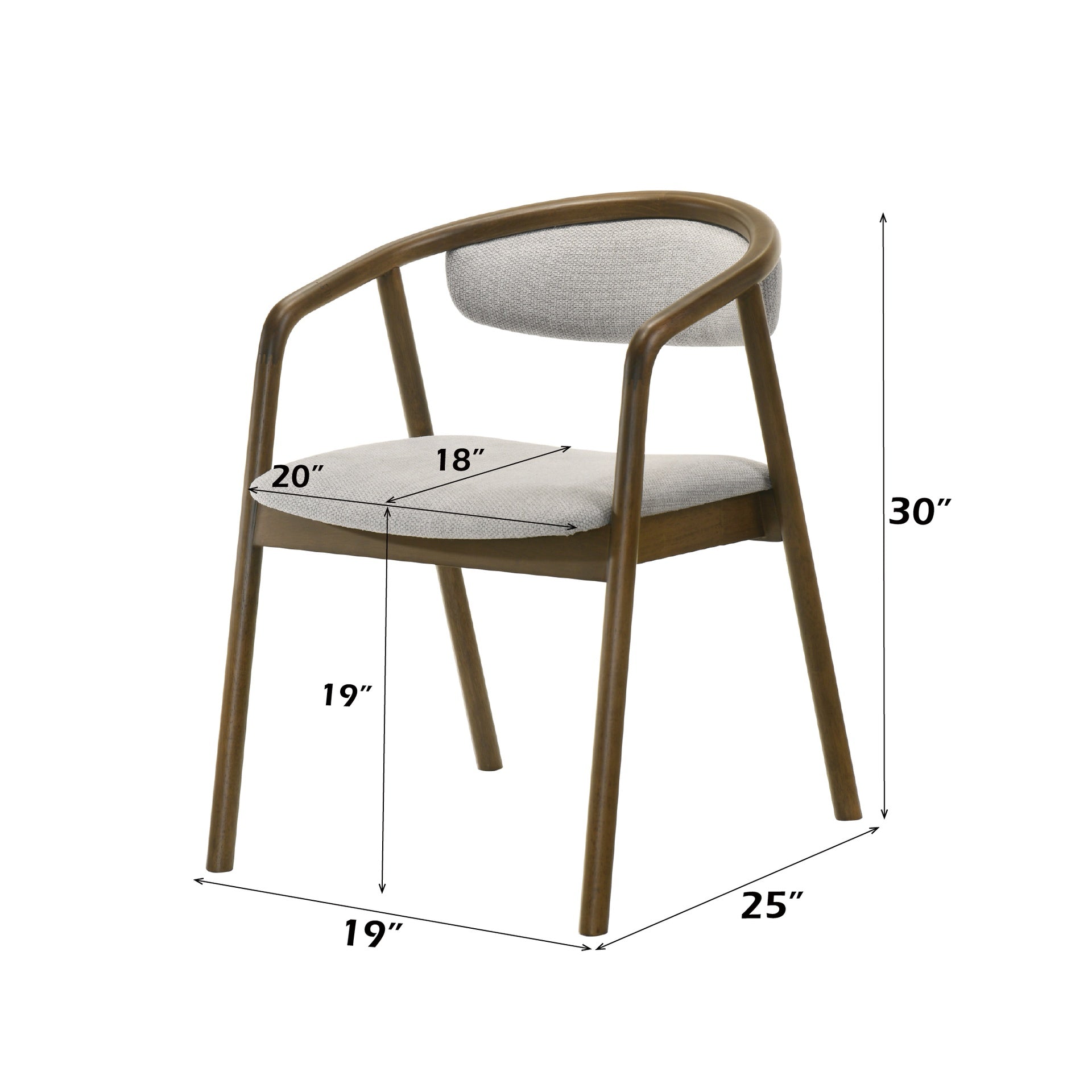 Delina Chenille & Walnut Side Chair