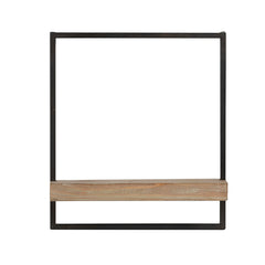 15.7" x 5.9" x 17.7" Iron and Wood Wall Shelf, Wall Hanging Decor, Home Decor Accent