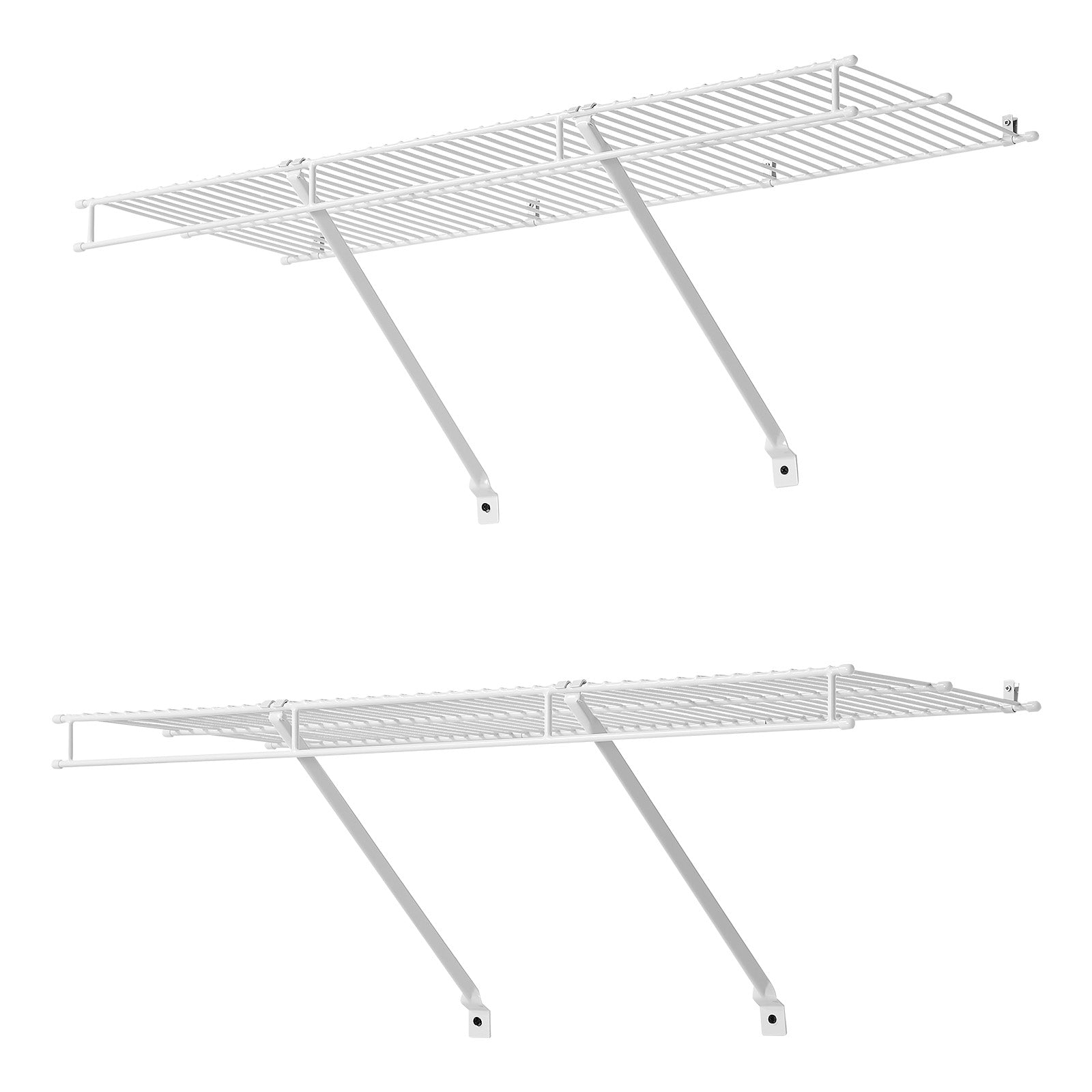 Wire Shelf Kit, 3 ft, Set of 2, Wall Mounted Wire Shelves, Heavy-Duty Carbon Steel Hanging Shelf, Floating Wall Storage Shelves with Dip Coating, for Closet, Bedroom, Living Room, Office, Pantry