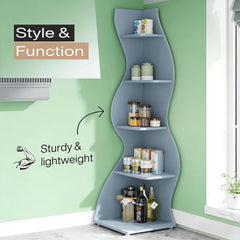 Elegant Bookcase,Spacious Wall Corner Bookshelf