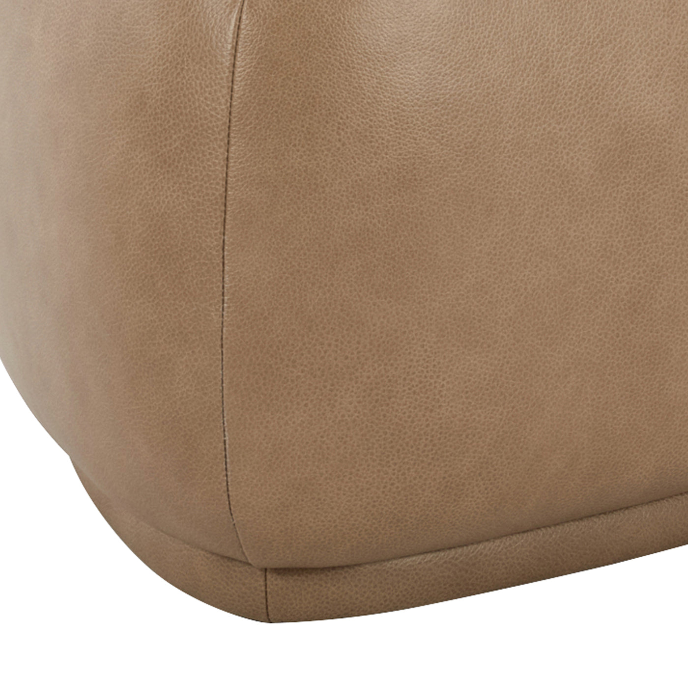 Pebble 26" Rounded Triangle Cocktail Ottoman, Tuscan Tan Brown Top Grain Leather