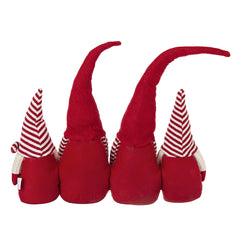 S/4 21.3x5.5x25.5" Fabric Red Gnomes Families Decor