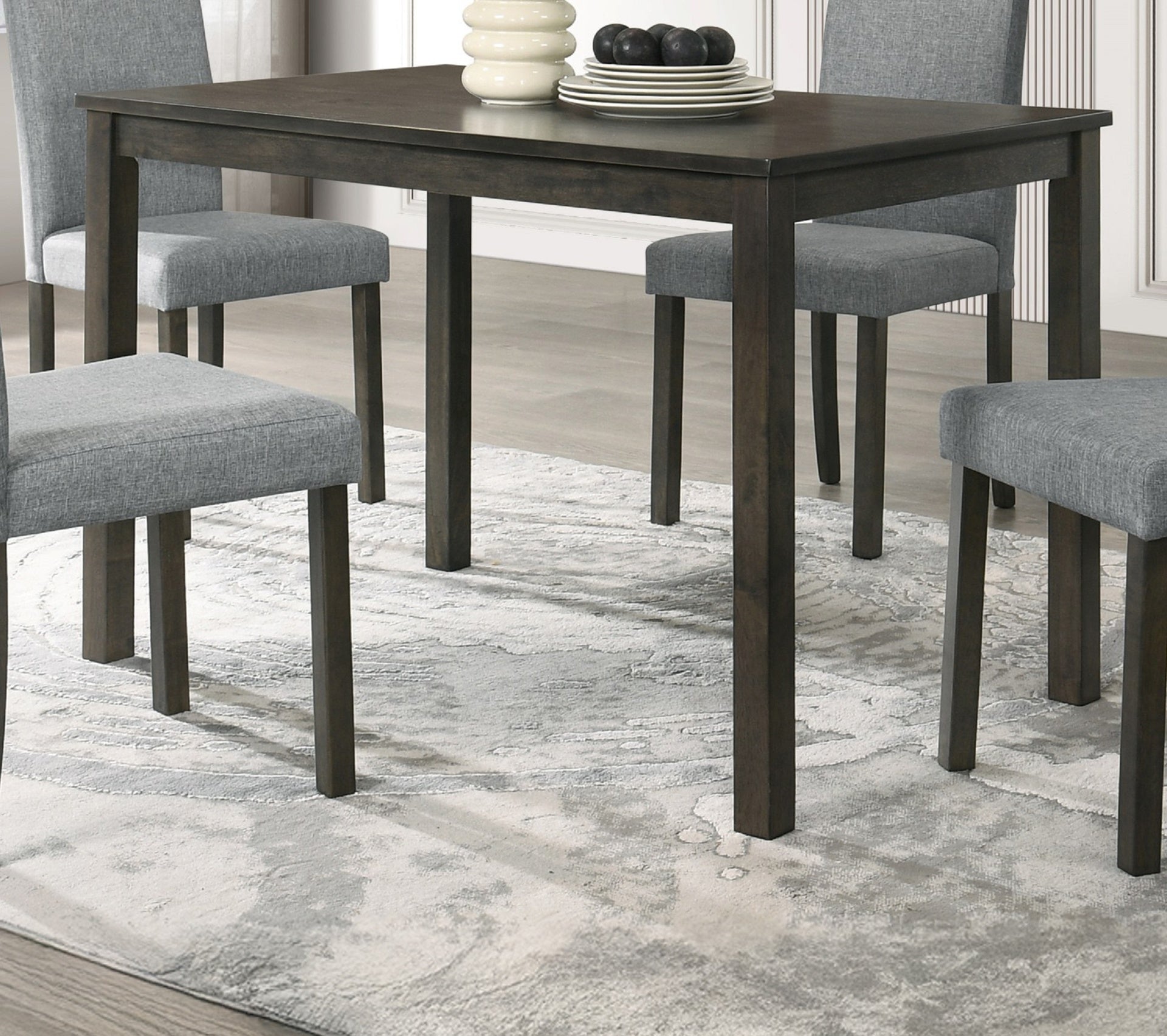Contemporary 1pc Rectangular Dining Table Wooden Dining Room Furniture Dark Wood Finish