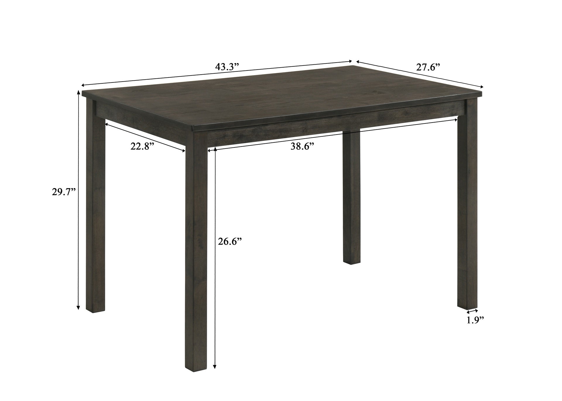 Contemporary 1pc Rectangular Dining Table Wooden Dining Room Furniture Dark Wood Finish