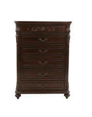 Antique Cherry / Antique Walnut Wooden 1pc Chest Of Drawers Storage Bedroom Furniture Unique Design